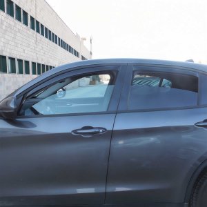 Alfa Romeo Stelvio Wind Deflector - Omac - Acrylic 4 Pcs - Black Smoke - '17-'25